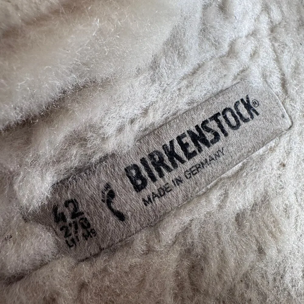 Birkenstock Arizona Shearling Suede Sandals Taupe Brown EU 42 US Men’s 9-9.5